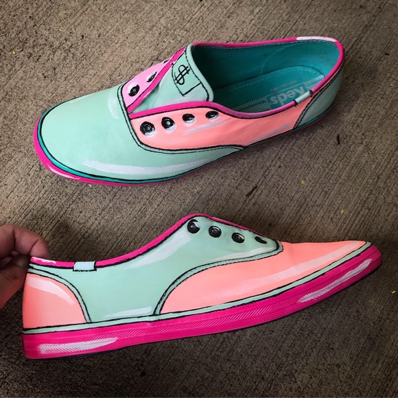 Keds Sneaker Customs "Illustration" W10 M8.5 - Picture 2 of 3